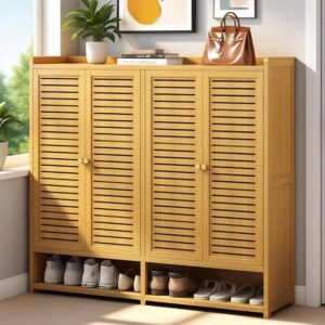 Handyman Premium Louvered Shoe Cabinet with Ventilated Storage