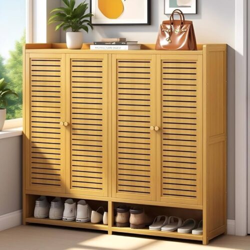 Handyman Premium Louvered Shoe Cabinet with Ventilated Storage
